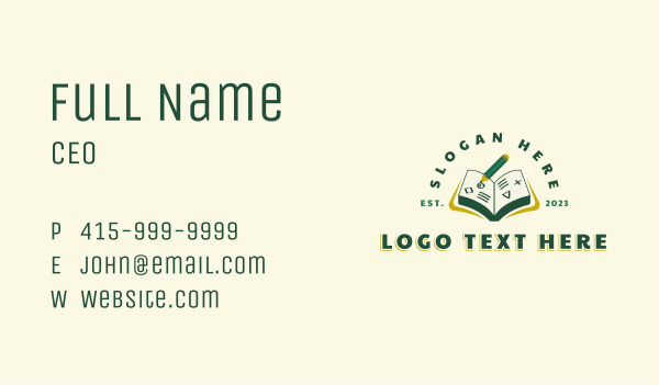 Writing Book Education Business Card Design Image Preview