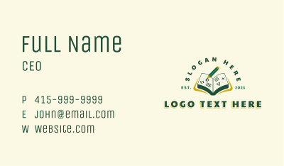 Writing Book Education Business Card Image Preview