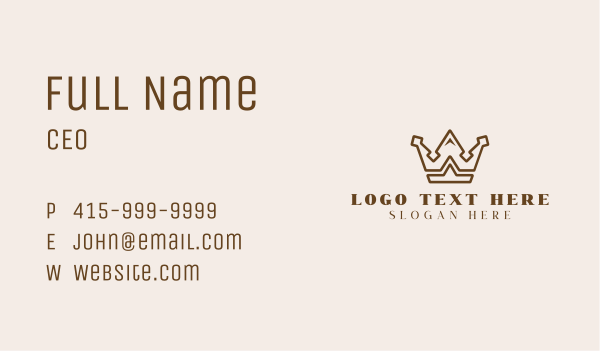 Bronze Royal Crown Business Card Design Image Preview