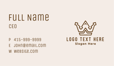 Bronze Royal Crown Business Card