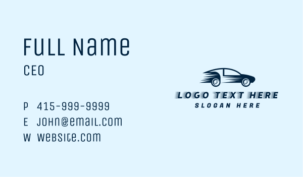 Fast Blue Car Business Card Design Image Preview