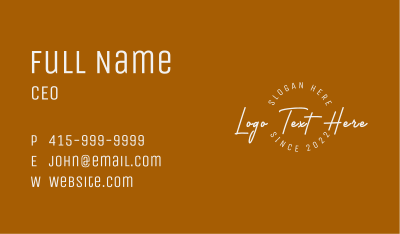 White Business Wordmark  Business Card Image Preview