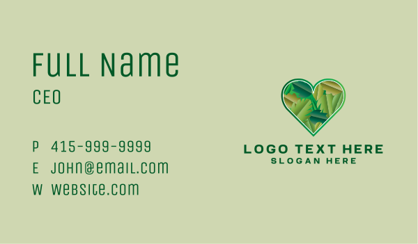 Eco Heart Leaves Business Card Design Image Preview