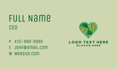 Eco Heart Leaves Business Card Image Preview