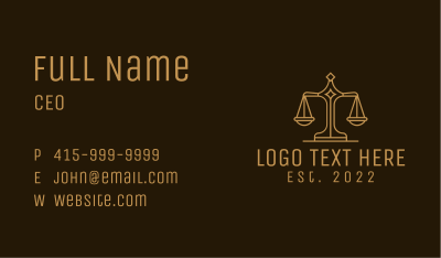 Supreme Court Justice Scale Business Card Image Preview
