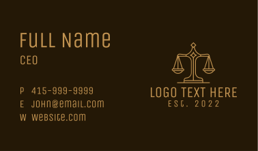 Supreme Court Justice Scale Business Card