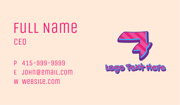 Pop Graffiti Number 7 Business Card Design Image Preview
