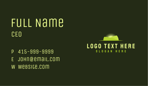 Grass Landscape Field Business Card Design Image Preview