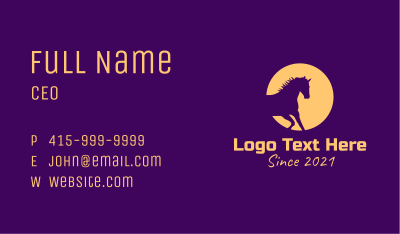 Yellow Mythical Unicorn  Business Card Image Preview