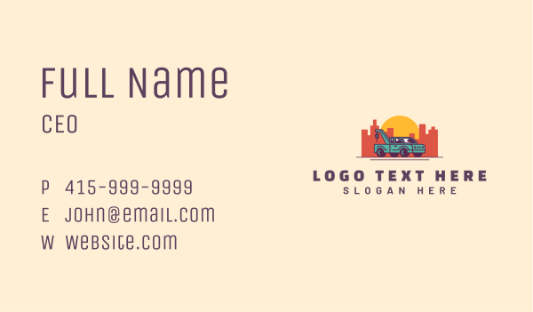 City Tow Truck Business Card Design Image Preview