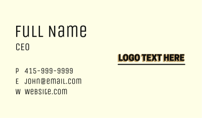 Simple Business Wordmark Business Card Image Preview