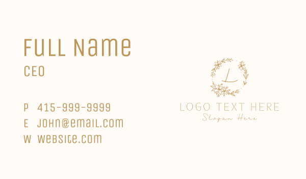 Flower Ornament Wreath Letter Business Card Design Image Preview