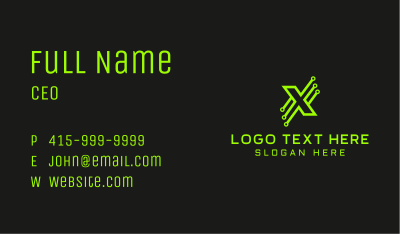 Neon Gaming Tech Letter Business Card Image Preview