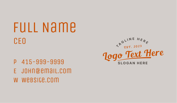 Generic Retro Brand Wordmark Business Card Design Image Preview