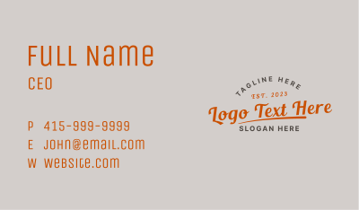 Generic Retro Brand Wordmark Business Card Image Preview