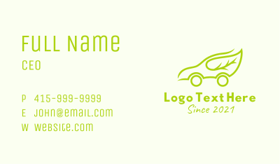 Eco Friendly Car  Business Card Image Preview