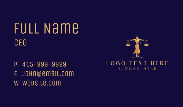 Lady Justice Balance Scale Business Card Design Image Preview