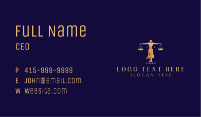 Lady Justice Balance Scale Business Card Image Preview