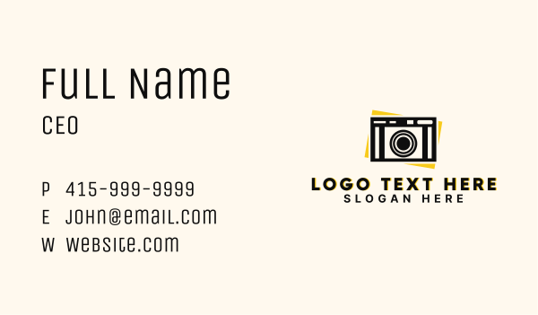 Polaroid Camera Photography Business Card Design Image Preview