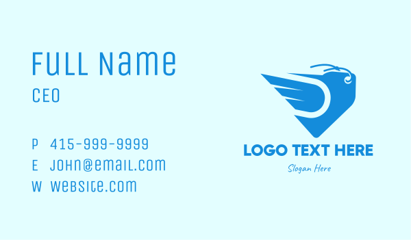 Blue Fast Price Tag Business Card Design Image Preview