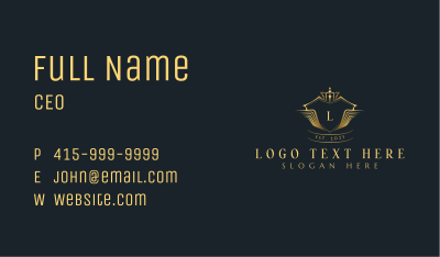 Crown Wings Shield Royalty Business Card Image Preview