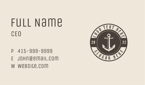 Pirate Ship Anchor Business Card Design Image Preview
