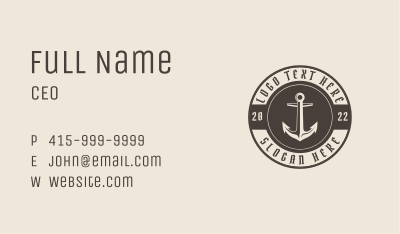 Pirate Ship Anchor Business Card