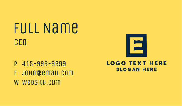 Flashlights Letter E Business Card Design Image Preview