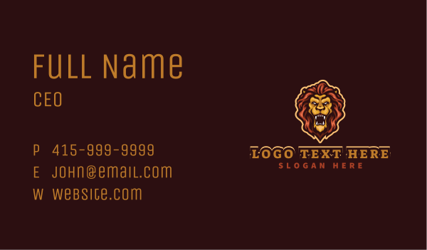 Gaming Lion Beast  Business Card Design Image Preview