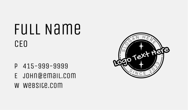 Circle Star Stamp Business Card Design Image Preview