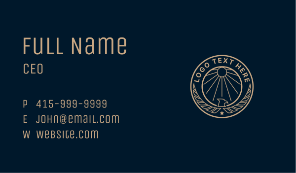 Premium Falcon Sun Business Card Design Image Preview