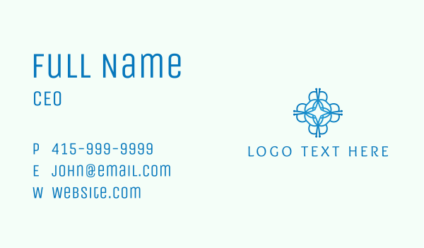 Abstract Blue Flower Business Card Design Image Preview