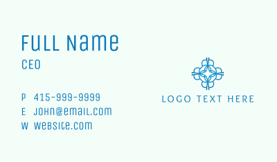 Abstract Blue Flower Business Card Image Preview