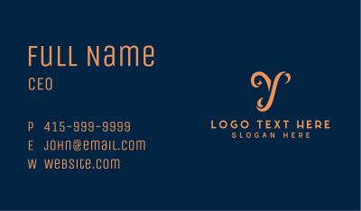 Luxe Boutique Letter Y Business Card Image Preview