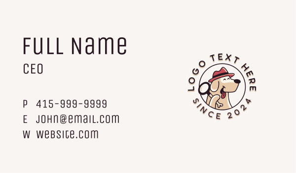 Detective Dog Veterinarian Business Card Design Image Preview