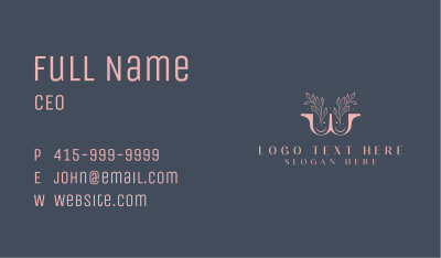 Organic Floral Letter W Business Card Image Preview