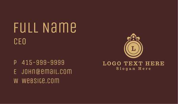 Golden Crown Lettermark Business Card Design Image Preview