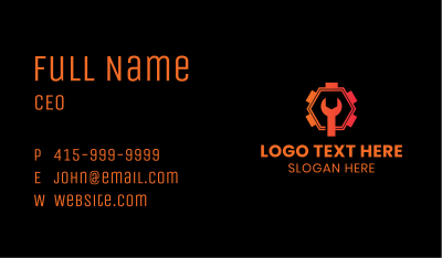 Gradient Wrench Tool Business Card Image Preview