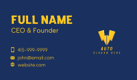 Double Bolt Letter W Business Card Image Preview