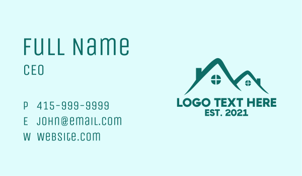 Mountain Hill Home Business Card Design Image Preview