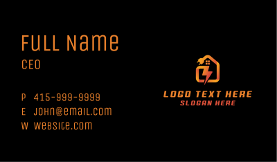 House Lightning Plug Business Card Image Preview