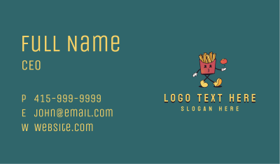 Retro French Fries Character Business Card Image Preview