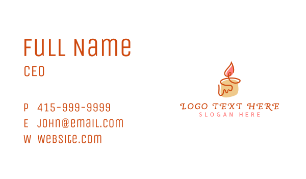 Candle Flame Monoline Business Card Design Image Preview