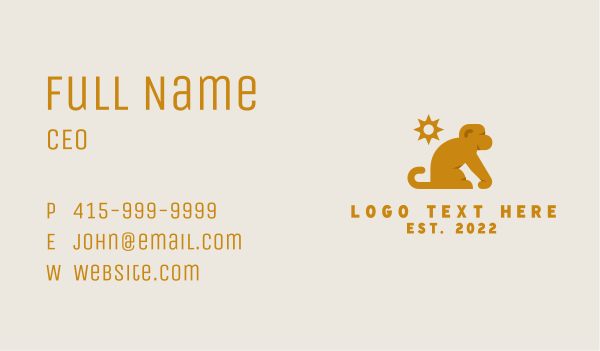 Sun Wild Monkey Business Card Design Image Preview