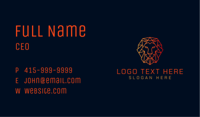 Orange Geometric Lion Business Card Image Preview