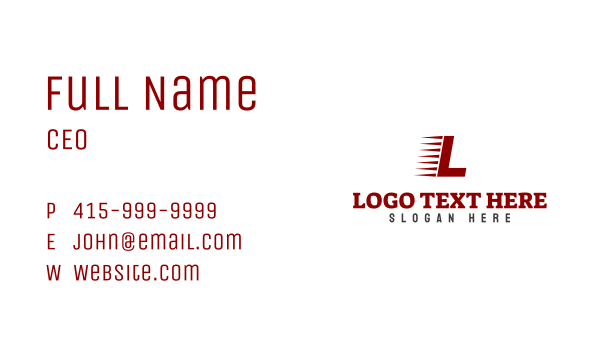 Speed Courier Lettermark Business Card Design Image Preview