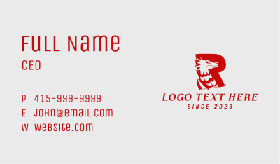 Red Dragon Letter R  Business Card Image Preview