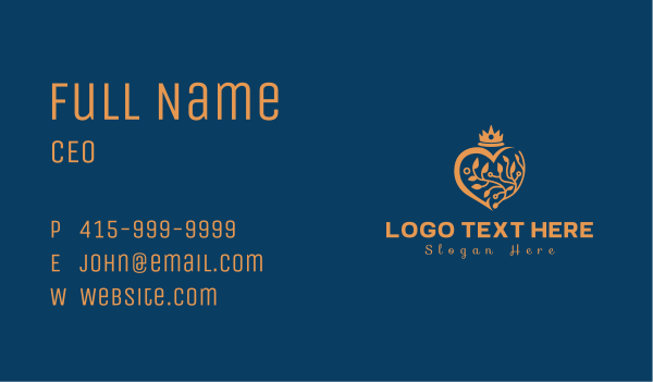 Heart Crown Nature Business Card Design Image Preview