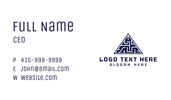 Geometric Maze Pyramid Business Card Design Image Preview