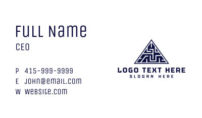 Geometric Maze Pyramid Business Card Image Preview